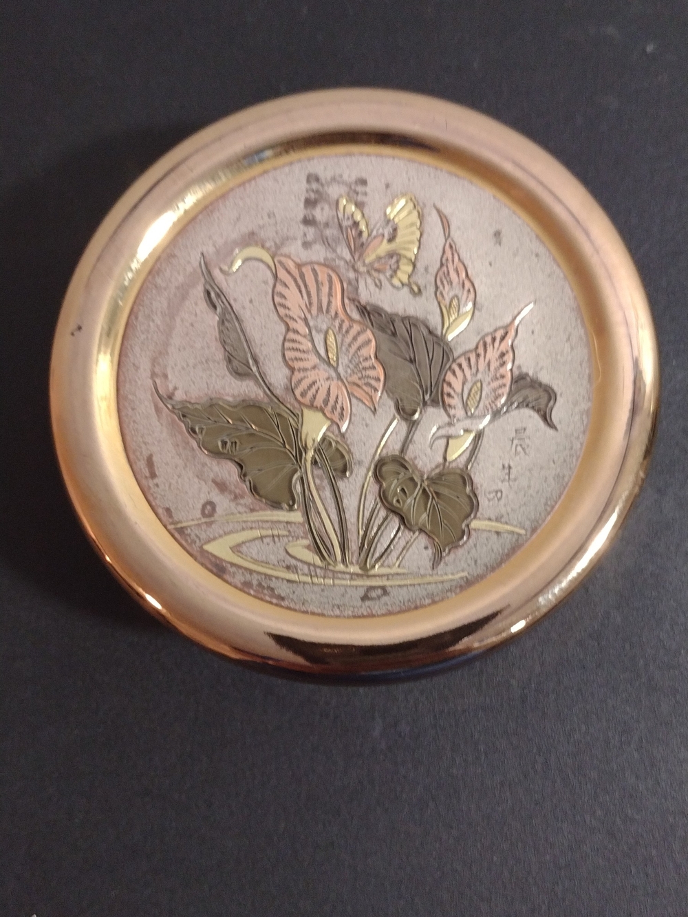Golden Floral Decorative Trinket Box - Gold and Bronze